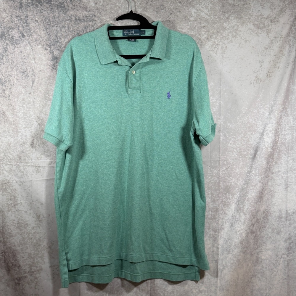 Vintage Polo Ralph Lauren Polo Shirt XL Heather Sage, 1990s Purple Horse